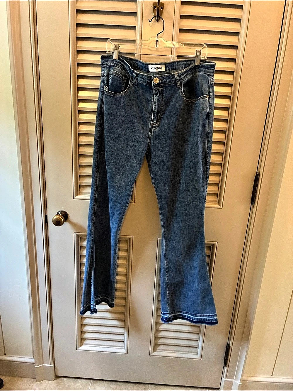 VIPONES Women's Flare Jeans Blue Waist 16